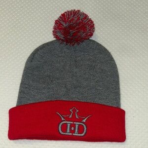 Dynamic Discs POM BEANIE STOCKING CAP Red/Gray disc golf HAT